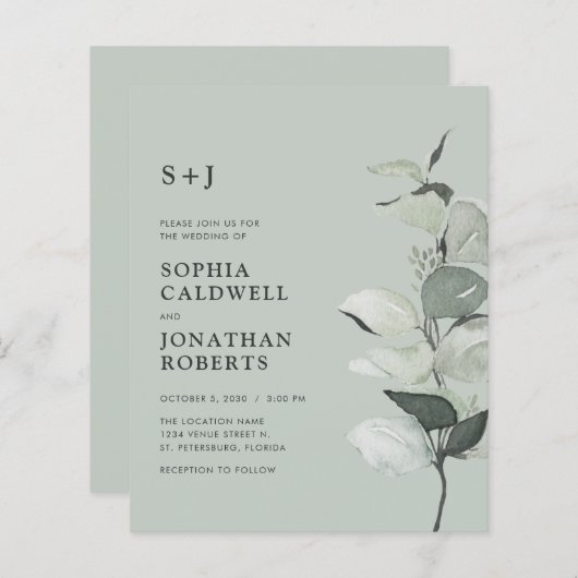 Eukalyptus QR Monogram Wedite (Vorne/Hinten)