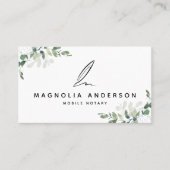 Eukalyptus Quill Mobile Notar-Visitenkarte Telefonnummerkarte (Vorderseite)