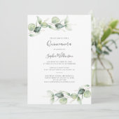 Eukalyptus Quinceanera 15. Geburtstagsgrün Einladung (Stehend Vorderseite)
