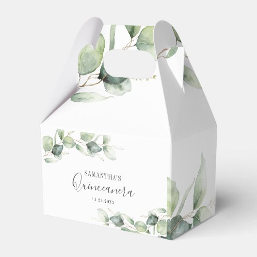 Eukalyptus Quinceanera Geschenkschachtel (Rückseite)