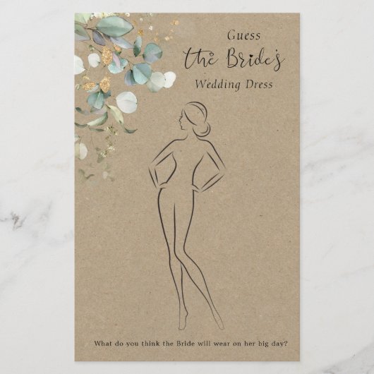 Eukalyptus rät das Dress Brautparty Game Briefpapier (Vorderseite)