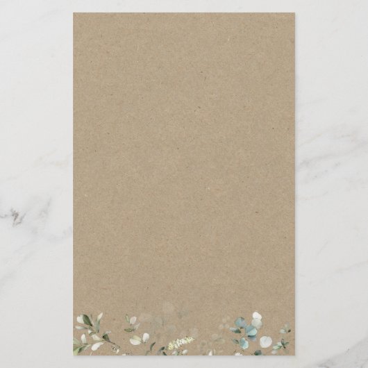 Eukalyptus rät das Dress Brautparty Game Briefpapier (Rückseite)