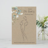 Eukalyptus rät das Dress Brautparty Game Briefpapier (Stehend Vorderseite)