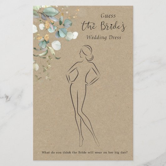 Eukalyptus rät den Dress-Brautparty-Spielstand (Vorderseite)
