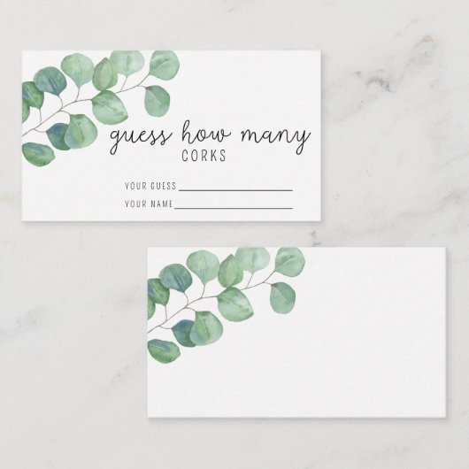 Eukalyptus - Raten Sie mal, wie viele Korks Bridga Begleitkarte (Vorne/Hinten)