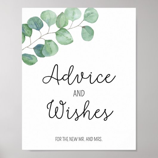 Eukalyptus - Ratschläge und Wünsche für Neugeboren Poster (Vorne)