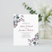 Eukalyptus Red Berries QR Code UAWG Wedite Einladu (Stehend Vorderseite)