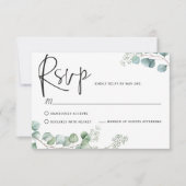 Eukalyptus Response Cards, RSVP Karte (Vorderseite)