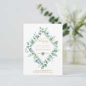 Eukalyptus Rett Date, Wedding Invite UAWG Postkarte (Stehend Vorderseite)