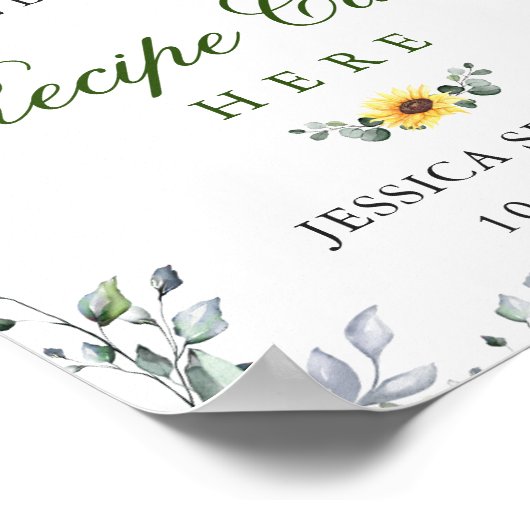 Eukalyptus Rezept Brautparty Poster (Ecke)