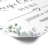 Eukalyptus-Rezeptorkarten Brautparty Poster (Ecke)