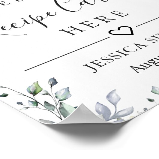 Eukalyptus-Rezeptorkarten Brautparty Poster (Ecke)