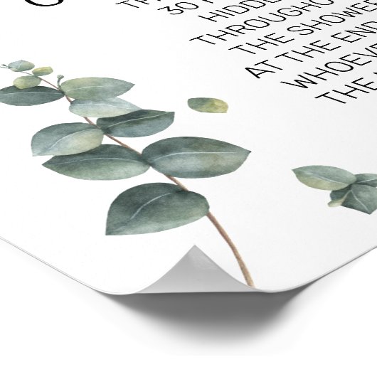 Eukalyptus Ring Brautparty Poster (Ecke)