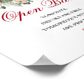 Eukalyptus-Rosa-Burgunder-Farben-Open-Bar-Hochzeit Poster (Ecke)
