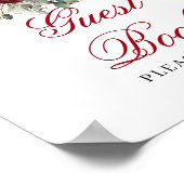 Eukalyptus-Rosa-Burgunder-Gästebuch-Schild Poster (Ecke)