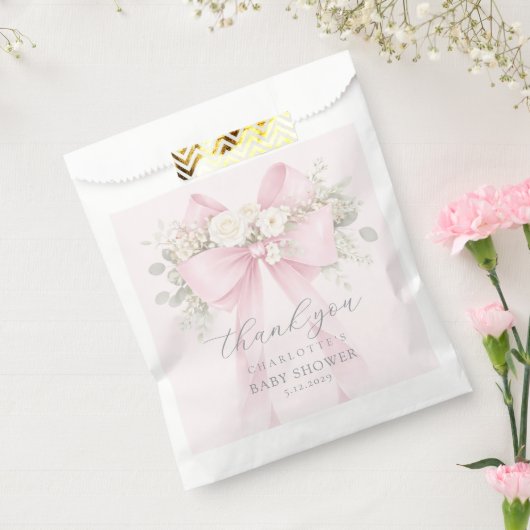 Eukalyptus Rosa Schleife Baby Shower Danke Geschenktütchen (Versiegelt)