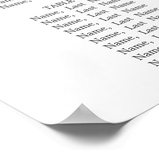 Eukalyptus & Rose 8 Tische Hochzeitszittel Poster (Ecke)