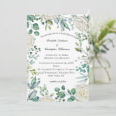 Eukalyptus-Rose Einladung (Stehend Vorderseite)