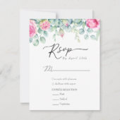 Eukalyptus-Rose | Elegant Boho Greenerity Wedding RSVP Karte (Vorderseite)