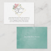 Eukalyptus Rose Geometric Baby Display Dusche Begleitkarte (Vorne/Hinten)