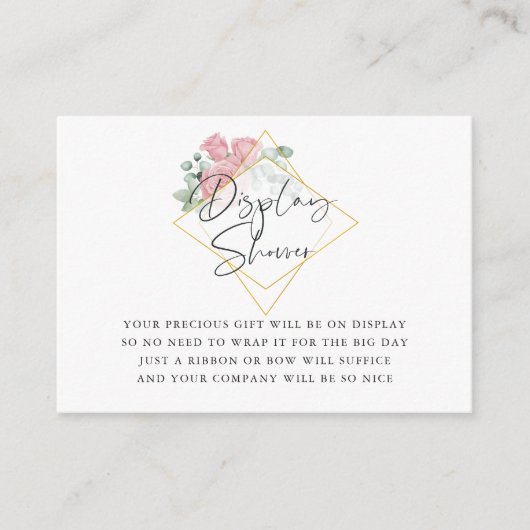 Eukalyptus Rose Geometric Baby Display Dusche Begleitkarte (Vorderseite)