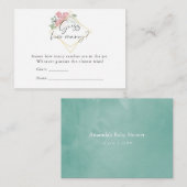 Eukalyptus Rose Geometric Baby Shooting Candy Game Begleitkarte (Vorne/Hinten)