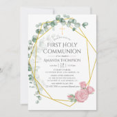 Eukalyptus Rose Geometric First Heilige Kommune Einladung (Vorderseite)