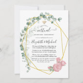 Eukalyptus Rose Geometric Online Virtual Wedding Einladung (Vorderseite)