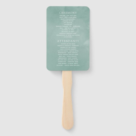 Eukalyptus Rose Geometric Wedding Program Fächer (Rückseite)