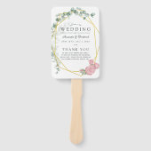 Eukalyptus Rose Geometric Wedding Program Fächer (Vorderseite)