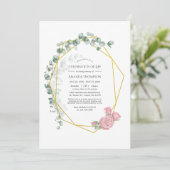 Eukalyptus-Rose Geometrische Begehung des Lebens Einladung (Stehend Vorderseite)