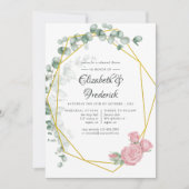 Eukalyptus Rose Geometrische Probe Abendessen Einladung (Vorderseite)