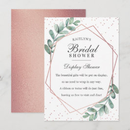 Eukalyptus Rose Gold Geometrisches Brautparty Begleitkarte