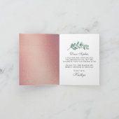 Eukalyptus Rose Gold Geometrisches Brautparty Dankeskarte (Innenseite)