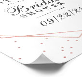 Eukalyptus Rose Gold Geometrisches Brautparty Poster (Ecke)