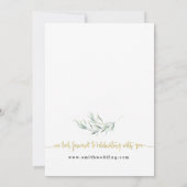 Eukalyptus Rose Gold Wedding Einladung (Rückseite)