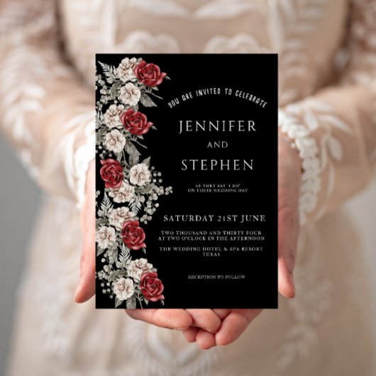 Eukalyptus-Rose, Hochzeit Einladung