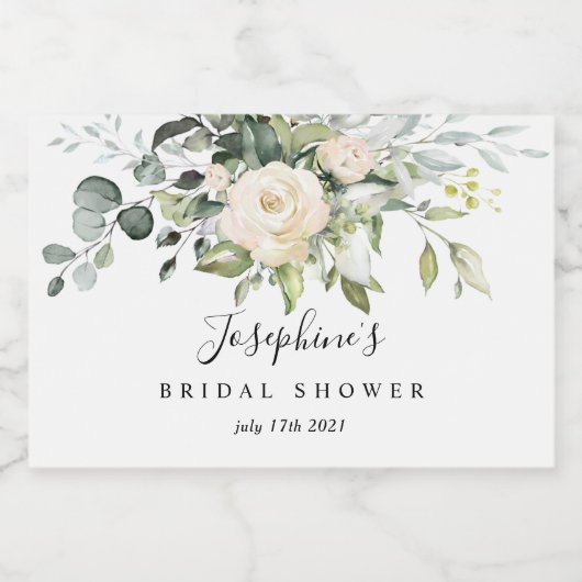 Eukalyptus Rose Mini Sparkling Weinflaschen Etiket Schaumweinetikett (Einzelnes Label)