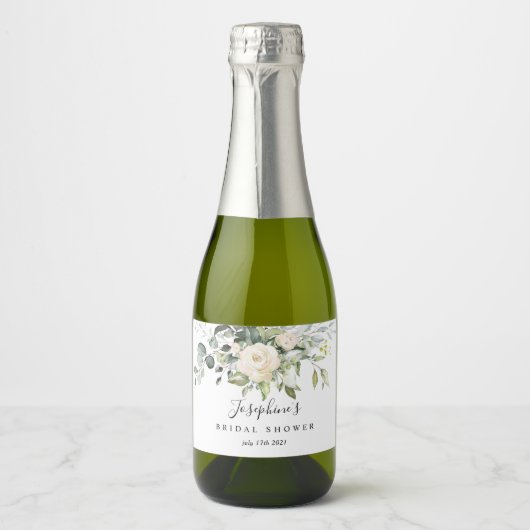 Eukalyptus Rose Mini Sparkling Weinflaschen Etiket Schaumweinetikett (Vorderseite)