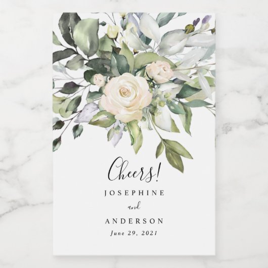 Eukalyptus Rose Mini Weinflaschen Weinetikett (Einzelnes Label)