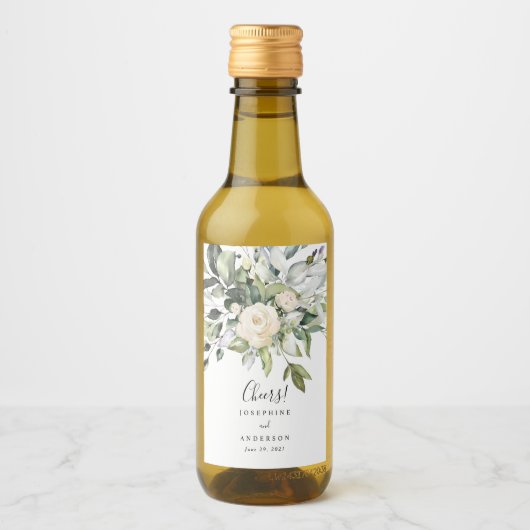 Eukalyptus Rose Mini Weinflaschen Weinetikett (Vorderseite)