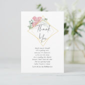 Eukalyptus-Rose Wasserfarbe Geometrische Babydusch Dankeskarte (Stehend Vorderseite)