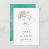 Eukalyptus-Rose Wasserfarbe Geometrische Babydusch Dankeskarte (Vorne/Hinten)
