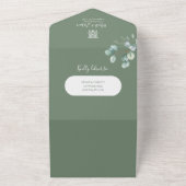 Eukalyptus Round-Frame-Chinesische Hochzeit All In One Einladung (Außenbereich)