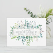 Eukalyptus RSVP-Karte - Text auf beiden Seiten (Stehend Vorderseite)