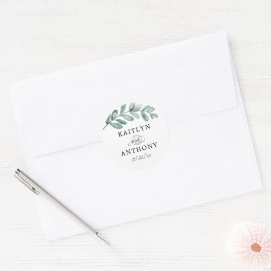 Eukalyptus Runder Aufkleber (Umschlag)