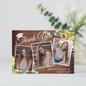 Eukalyptus Rustic 3 FOTO Abschluss Dankeskarte (Stehend Vorderseite)