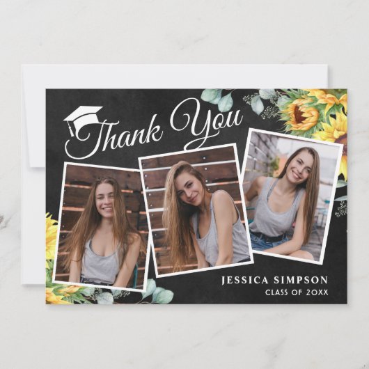 Eukalyptus Rustic 3 FOTO Abschluss Dankeskarte (Vorderseite)