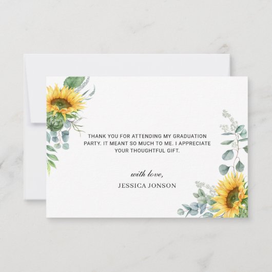 Eukalyptus Rustic 3 FOTO Abschluss Dankeskarte (Rückseite)