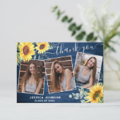 Eukalyptus Rustic 3 FOTO Abschluss Dankeskarte (Stehend Vorderseite)